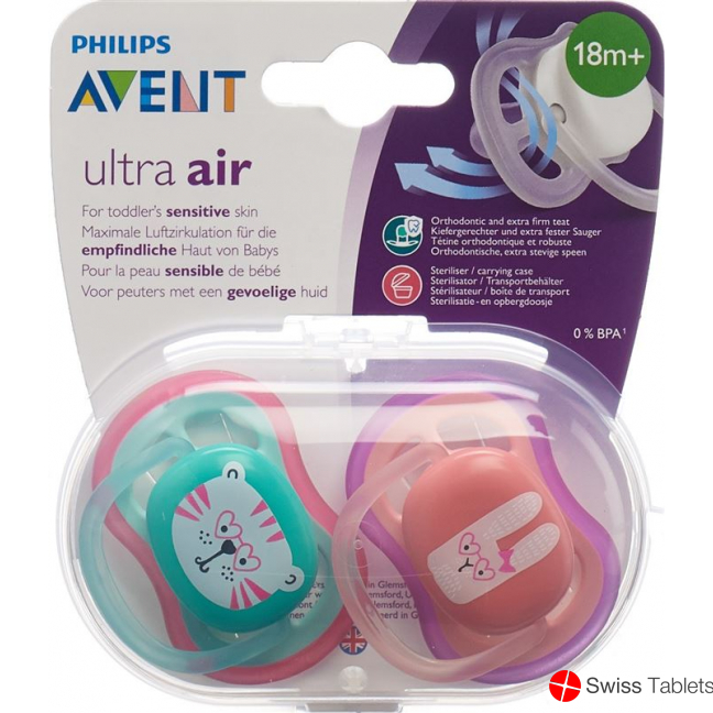 Avent Philips Schnul Ultra Air 18m+ Girl Katze/ha buy online