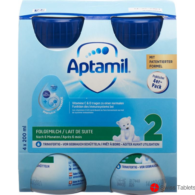 Milupa Aptamil 2 with Pronutra-ADVANCE Ready-to-Drink 4x 200ml buy online