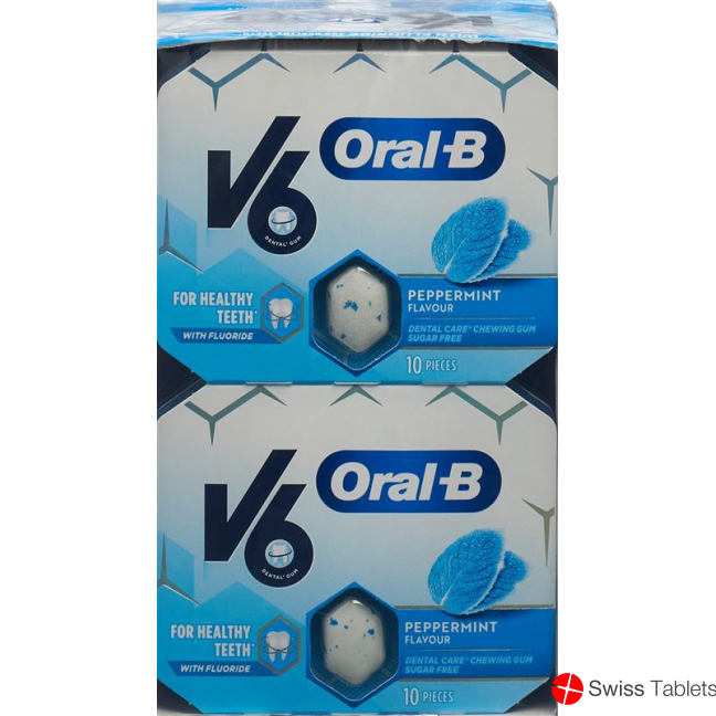 V6 Oralb Kaugummi Peppermint 12 Blister 10 Stück buy online