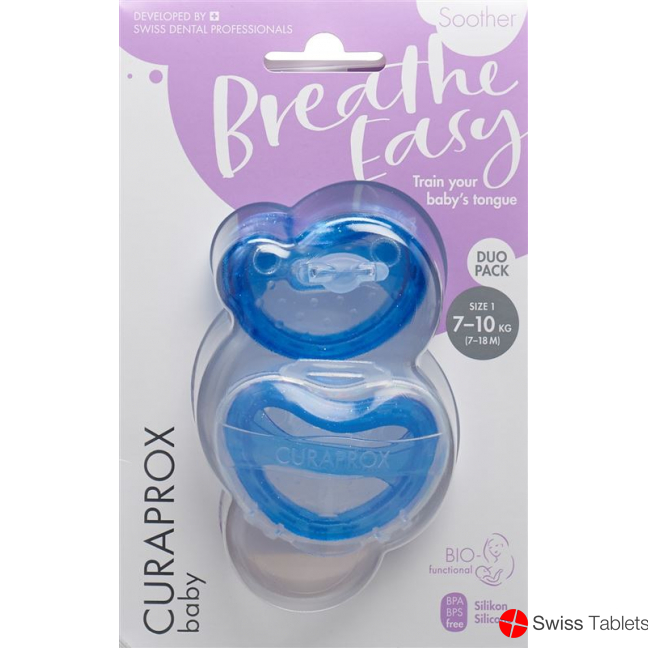 Curaprox Baby pacifier size 1 blue double new 2 pieces buy online