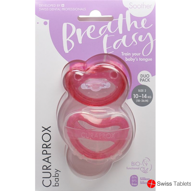 Curaprox Baby pacifier size 2 Pink Double New 2 pieces buy online