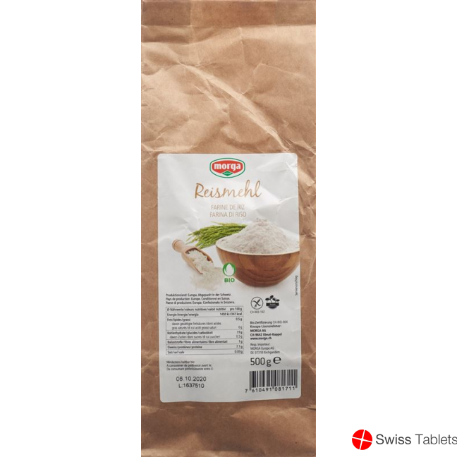 Morga Reismehl Gf Bio Knospe Beutel 500g buy online