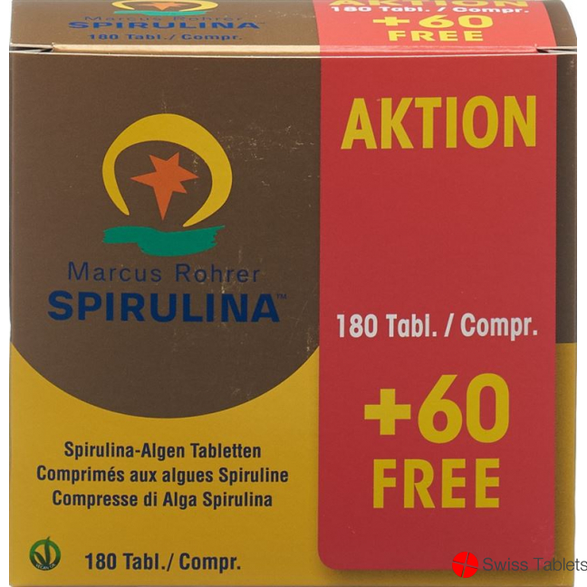 Spirulina Marcus Rohrer Tabletten 180 Stk+60 Stk Gratis buy online