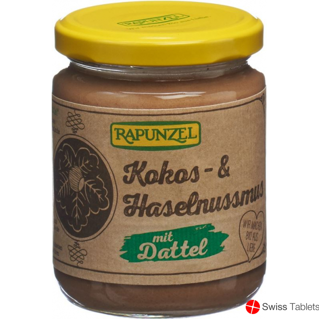 Rapunzel Kokos-Haselnussmus mit Dattel Glas 250g buy online