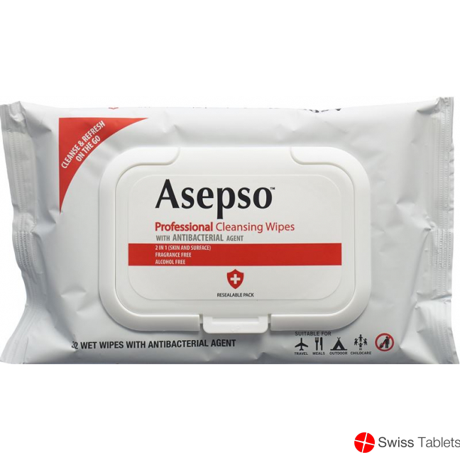 Asepso Reinigende Feuchttücher Antibakt Beutel 32 Stück buy online