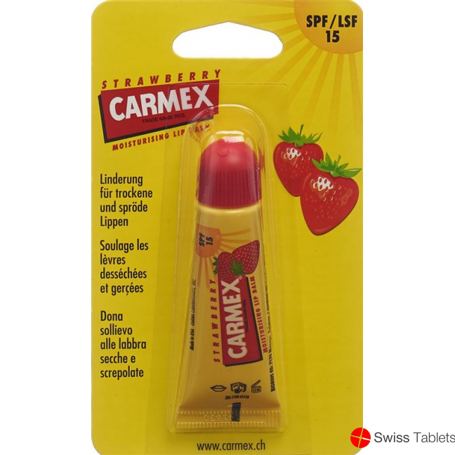 Carmex Lippenbalsam Strawberry SPF 15 Tube 10g buy online