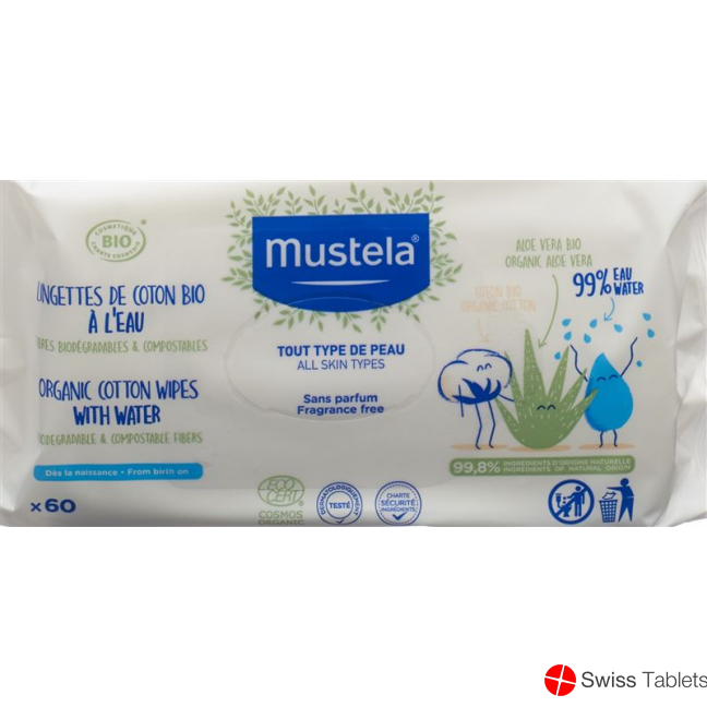Mustela Reinigungstücher Wasser Bio 60 Stück buy online