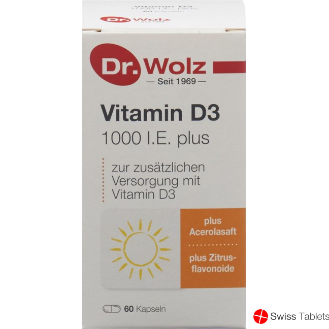 Dr. Wolz Vitamin D3 1000 I.e. Plus Kapseln 60 Stück buy online