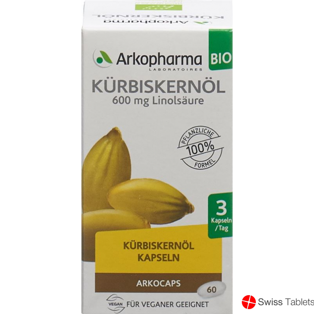 Arkocaps Kürbiskernöl Kapseln Bio 60 Stück buy online