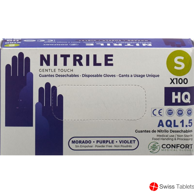 Swiss Green Handschuhe Nitril S Puderfrei Viol 100 Stück buy online