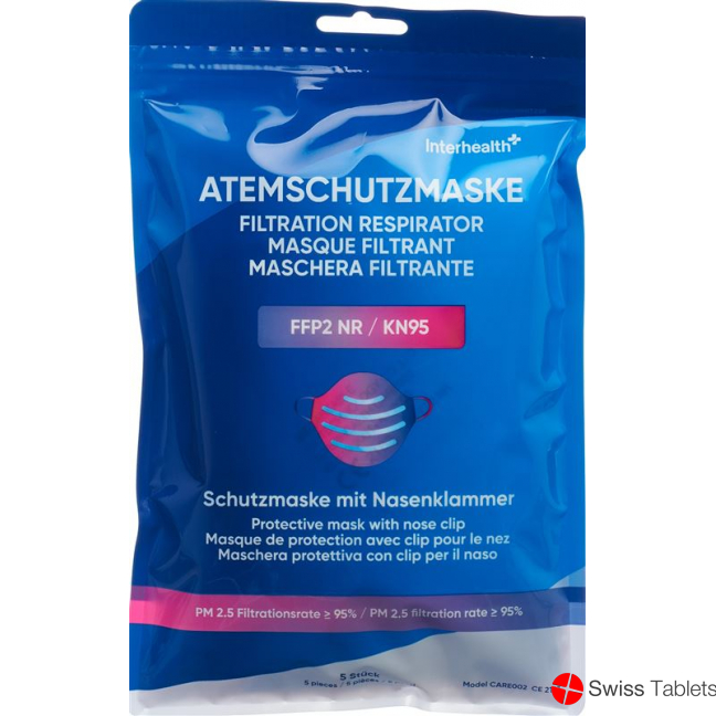 Interhealth Faltmaske FFP2 ohne Ventil 5 Stück buy online
