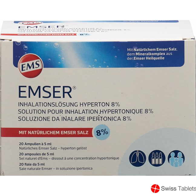 Emser Inhalationslösung 8% Hyperton 20 Stück buy online