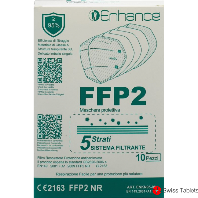 Enhance Respirator FFP2 without valve 10 pieces buy online