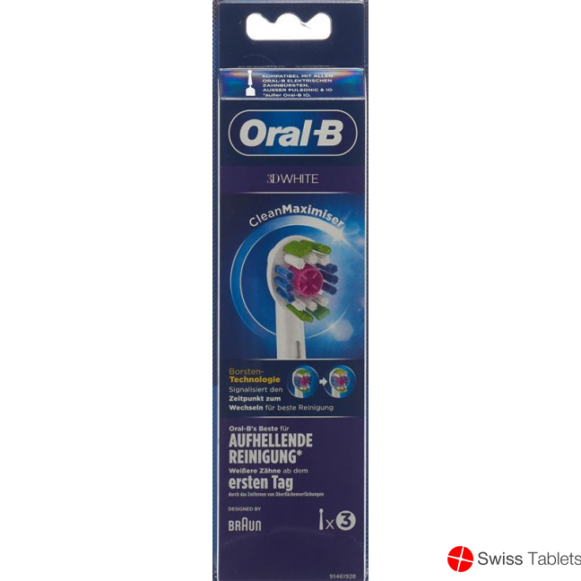 Oral-b Aufsteckbürsten 3D White Cleanmax 3 Stück buy online