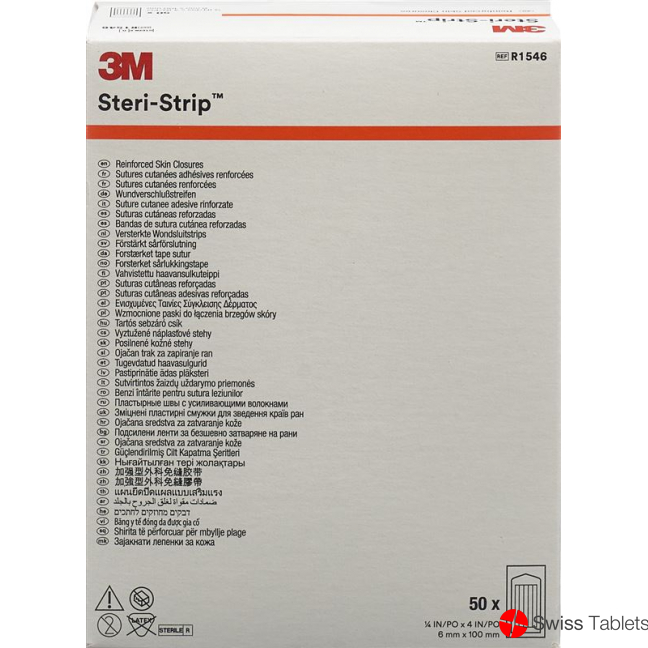 3M Steri Strip 6x100mm White Reinforced 50x 10 pieces buy online