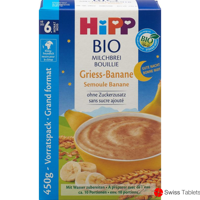 Hipp Gute Nacht Bio Milchbr Griess Ban (neu) 450g buy online