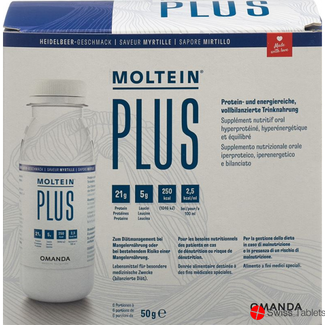 Moltein Plus 2.5 Heidelbeere 6 Flasche 50g buy online