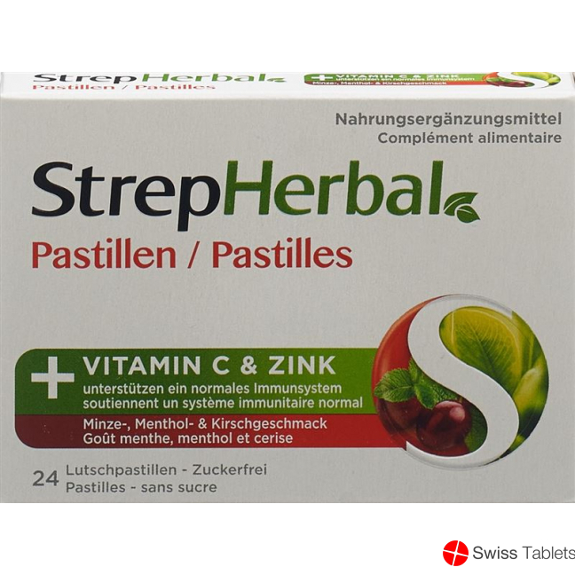 Strepherbal Pastilles Mint & Cherry 24 pieces buy online