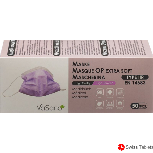 Vasano Op Maske Extra Iir D/f/i/e Violett 50 Stück buy online