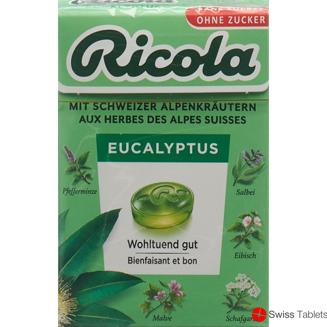 Ricola Eucalyptus Bonbons Oz M Stevia Box 50g buy online
