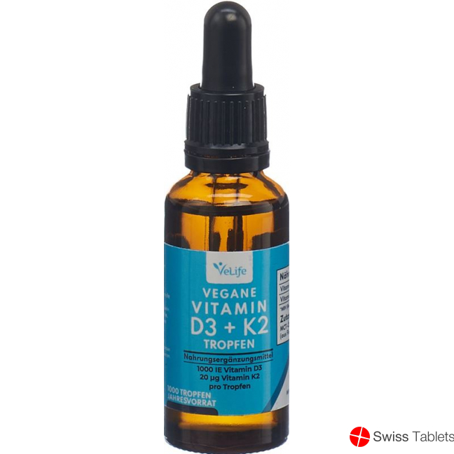 Velife D3 K2 Tropfen Vegan Flasche 30ml buy online